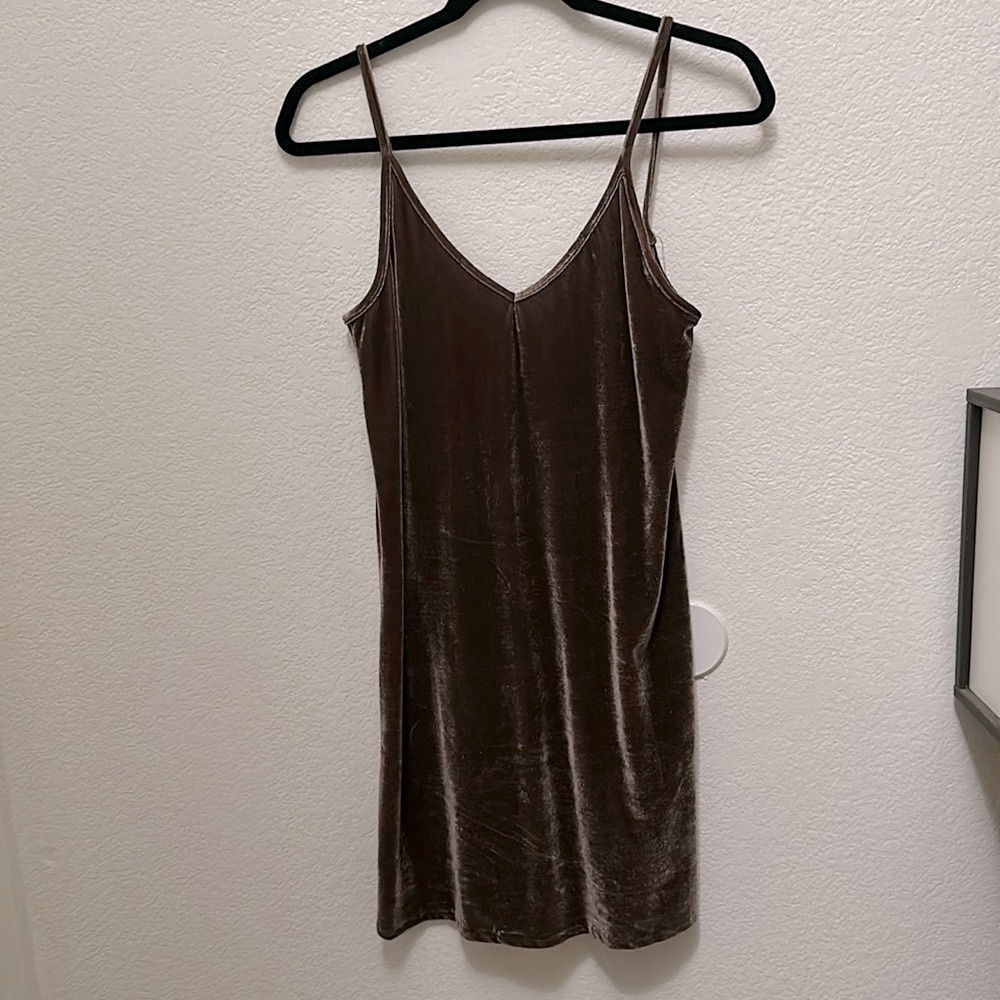 The Hanger Brown velvet dress
